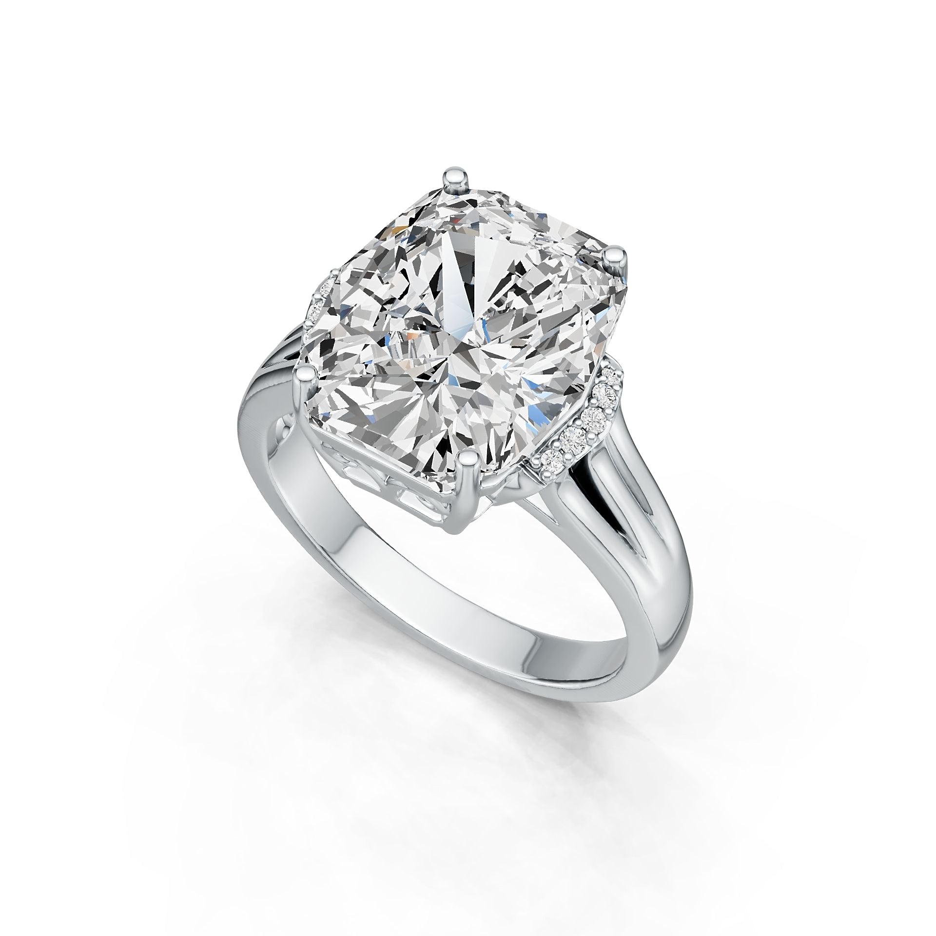 Sterling Silver Semi Mount Ring Setting Cushion CU 14X12mm DHJ