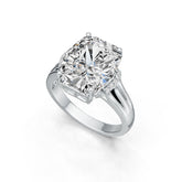 Sterling Silver Semi Mount Ring Setting Cushion CU 14X12mm DHJ