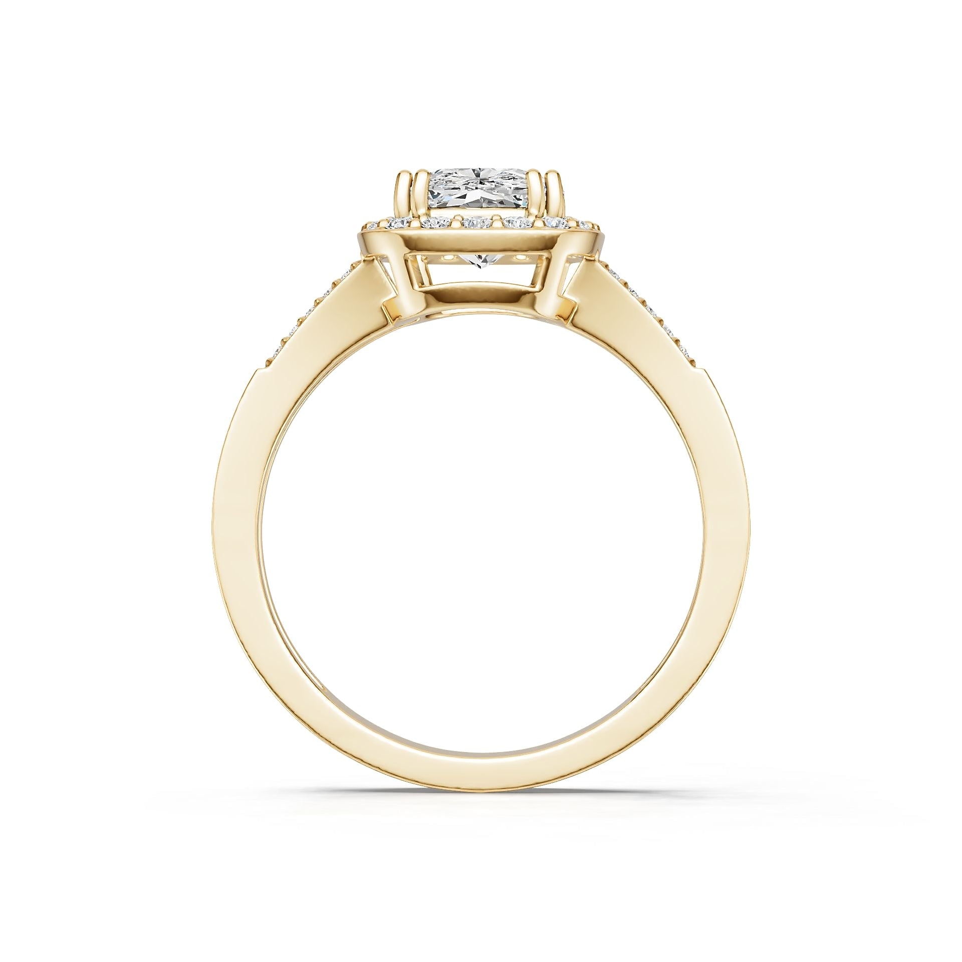 14K Gold Semi Mount Ring Setting Cushion Cu 5x7mm Diamond Accent Syz Jewelry