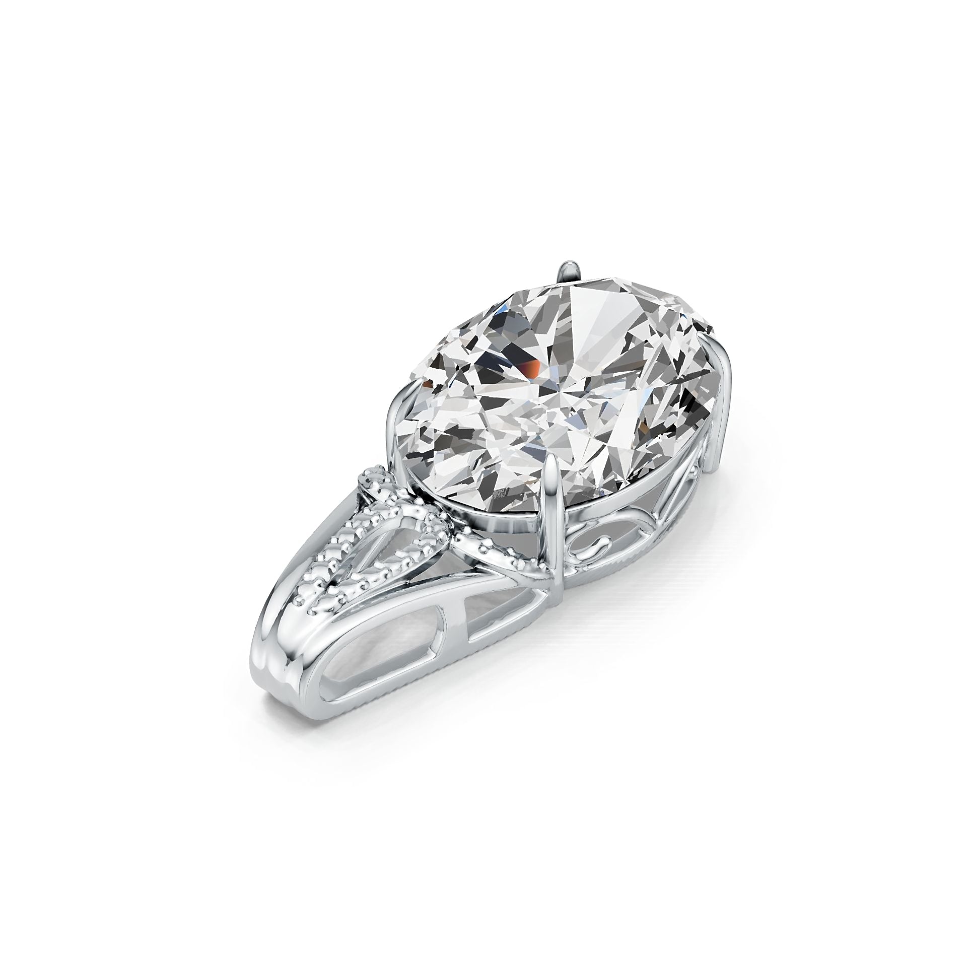 Sterling Silver Semi Mount Pendant Setting Oval OV 16X12mm DHJ