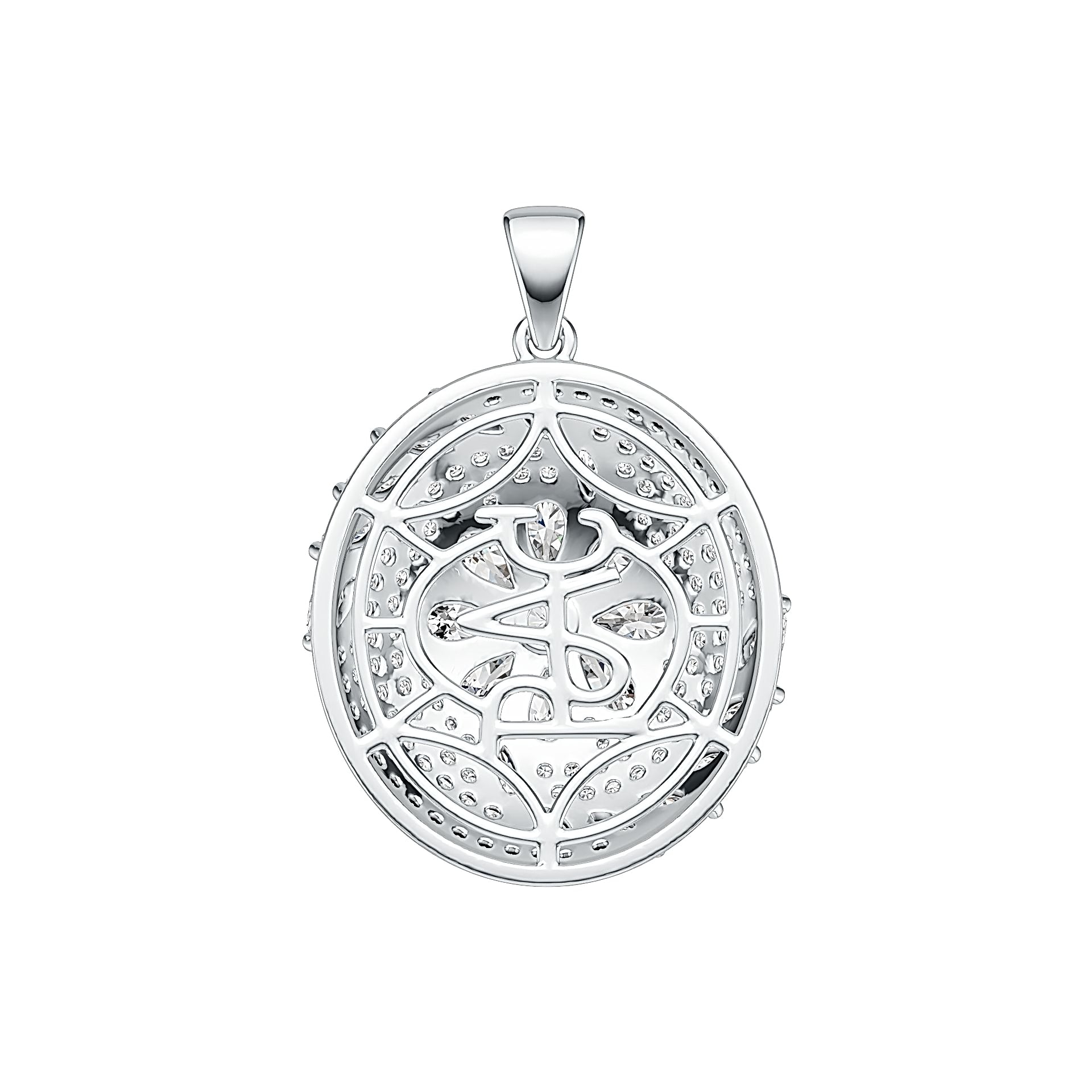 18K Gold Semi Mount Pendant Setting Pear PE 5X3mm Diamond Accent DHJ
