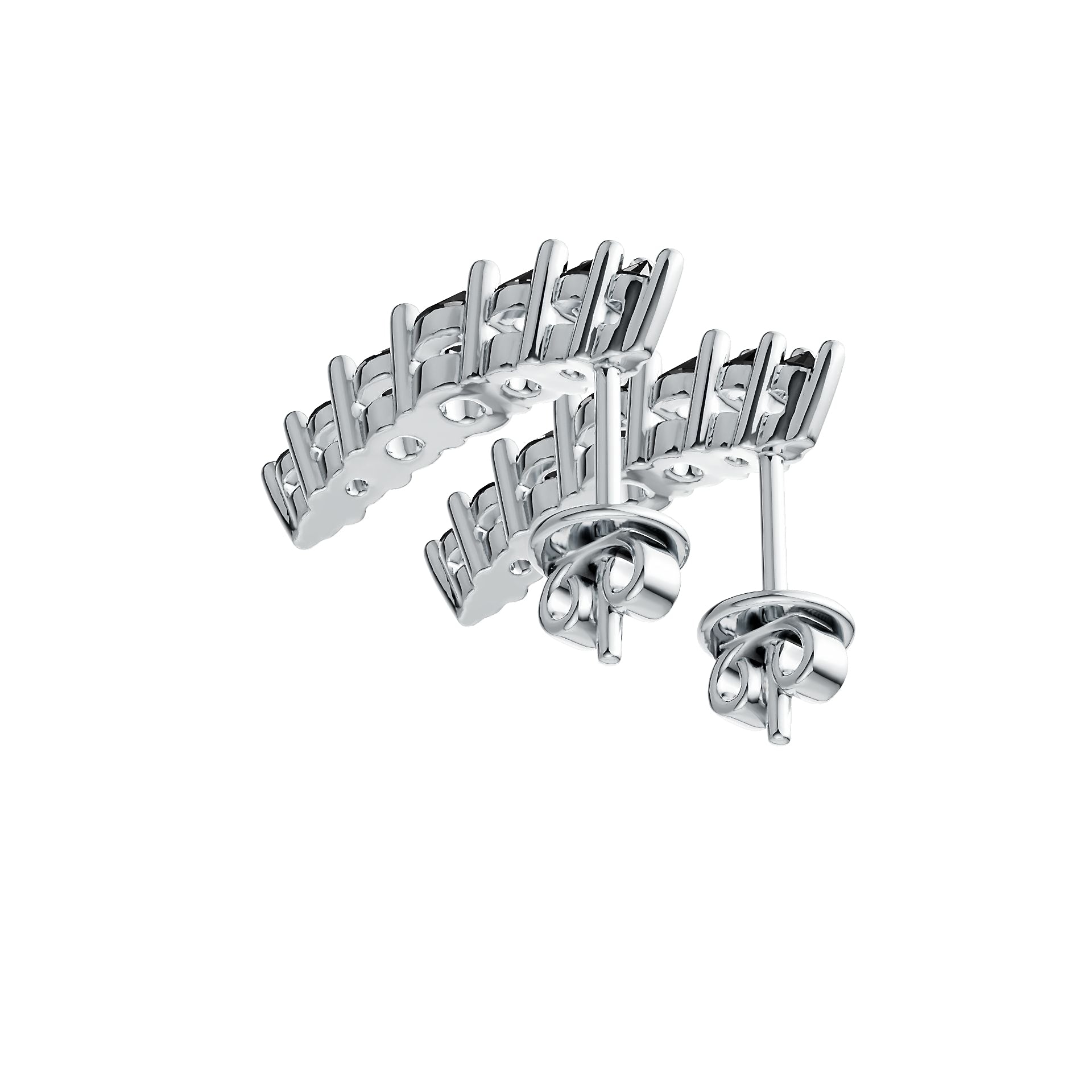 Sterling Silver Semi Mount Earrings Setting Round RD 3x3mm DHJ