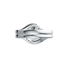 10K Gold Semi Mount Ring Setting Oval OV 9X7mm TRI 4X4mm Bypass Moissanite Accent DHJ