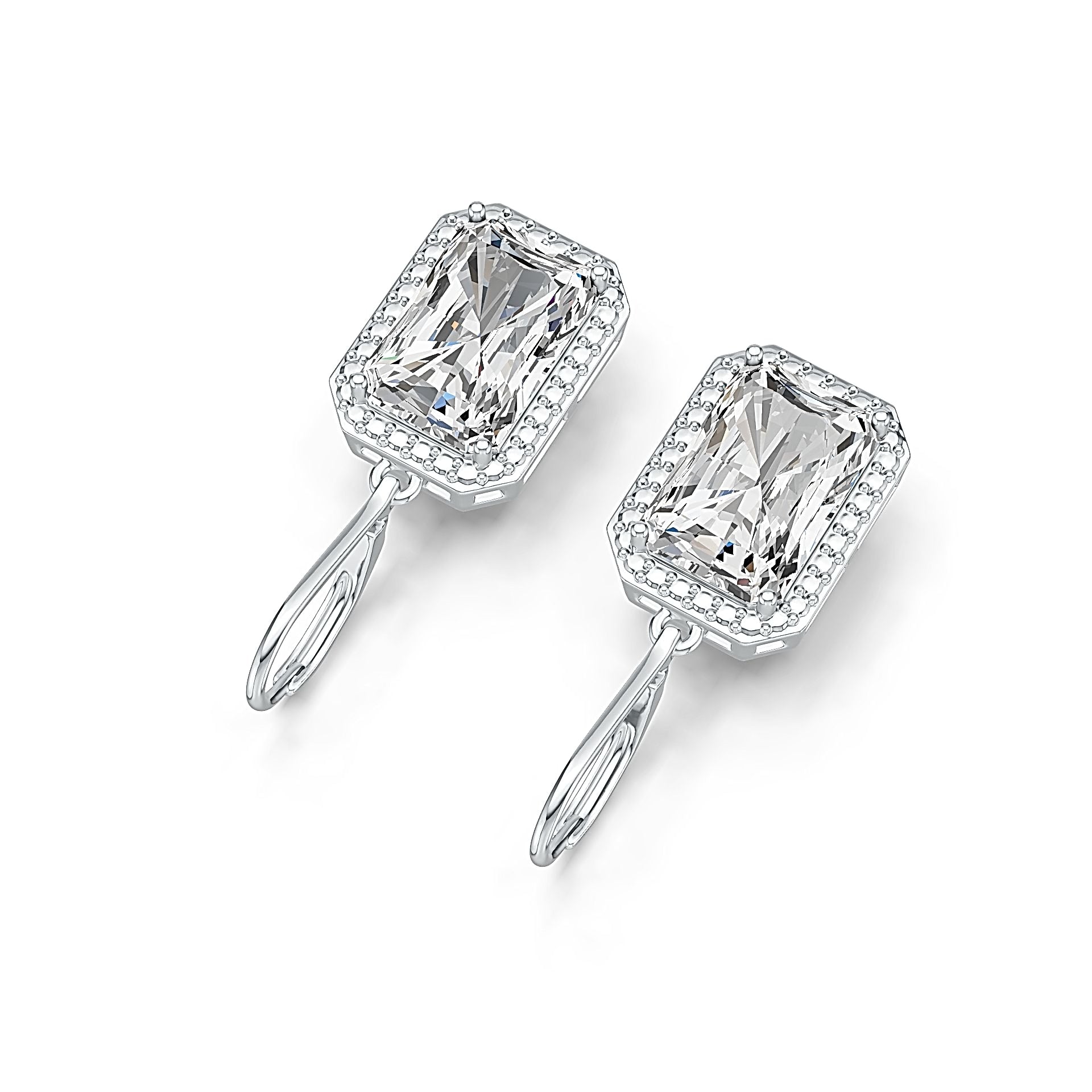 Sterling Silver Semi Mount Earrings Setting Emerald OCT 12X8mm DHJ