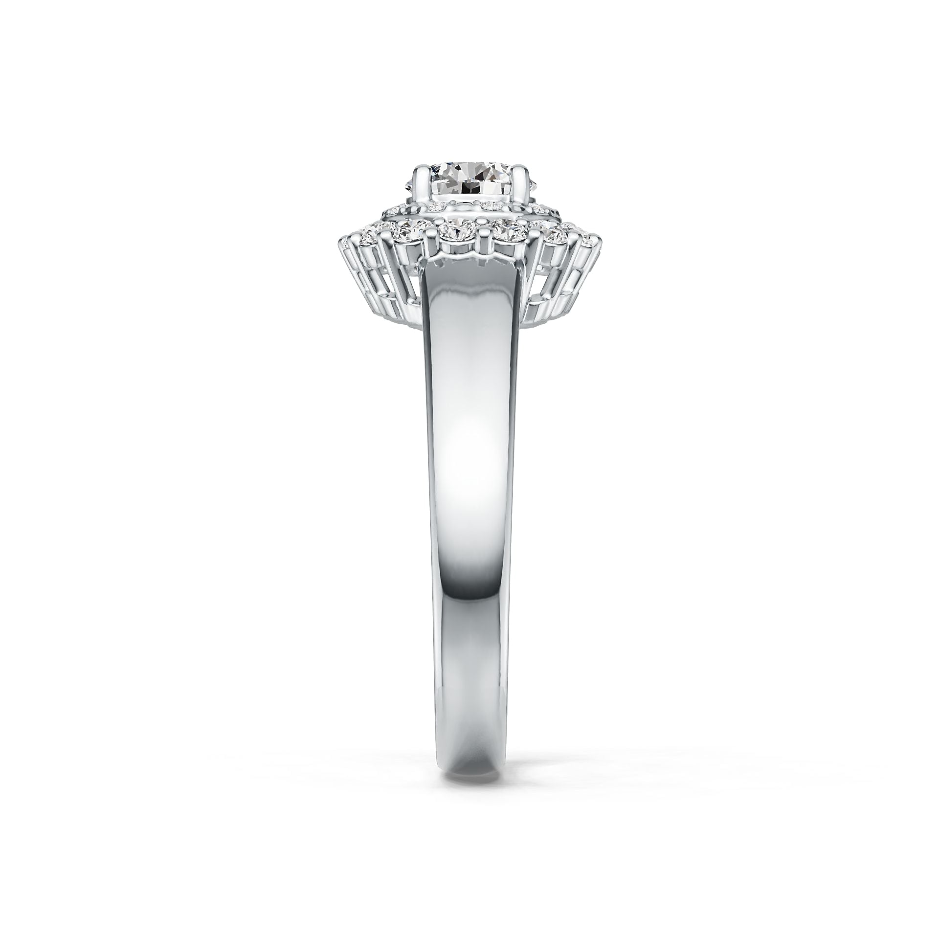 14K Gold Semi Mount Ring Setting Round RD 6x6mm Engagement Ring Diamond Accent DHJ
