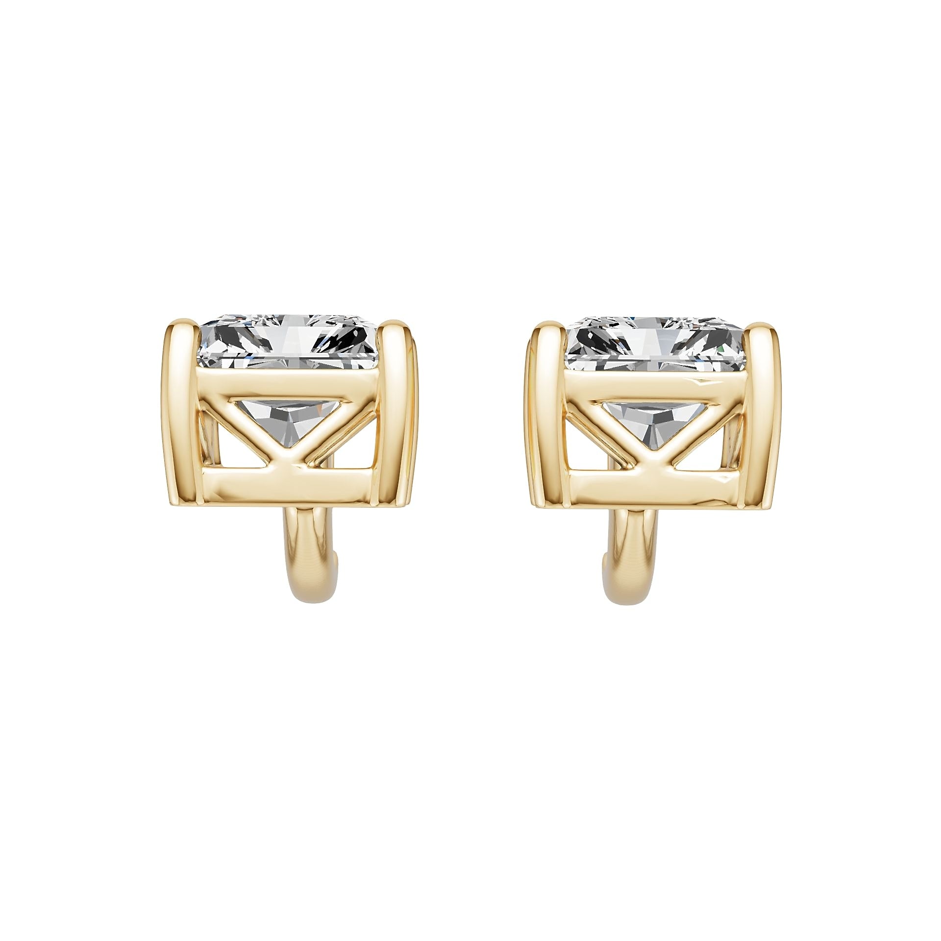 14K Gold Semi Mount Earrings Setting Emerald Em 8x6mm Syz Jewelry