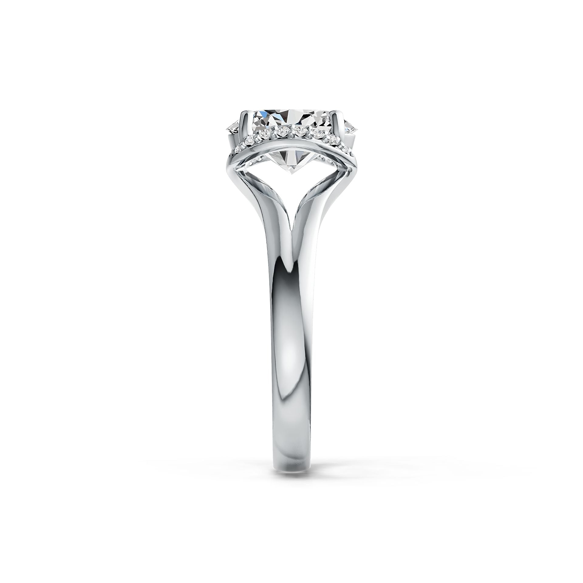 14K Gold Semi Mount Ring Setting Oval OV 10X8mm Diamond Accent DHJ