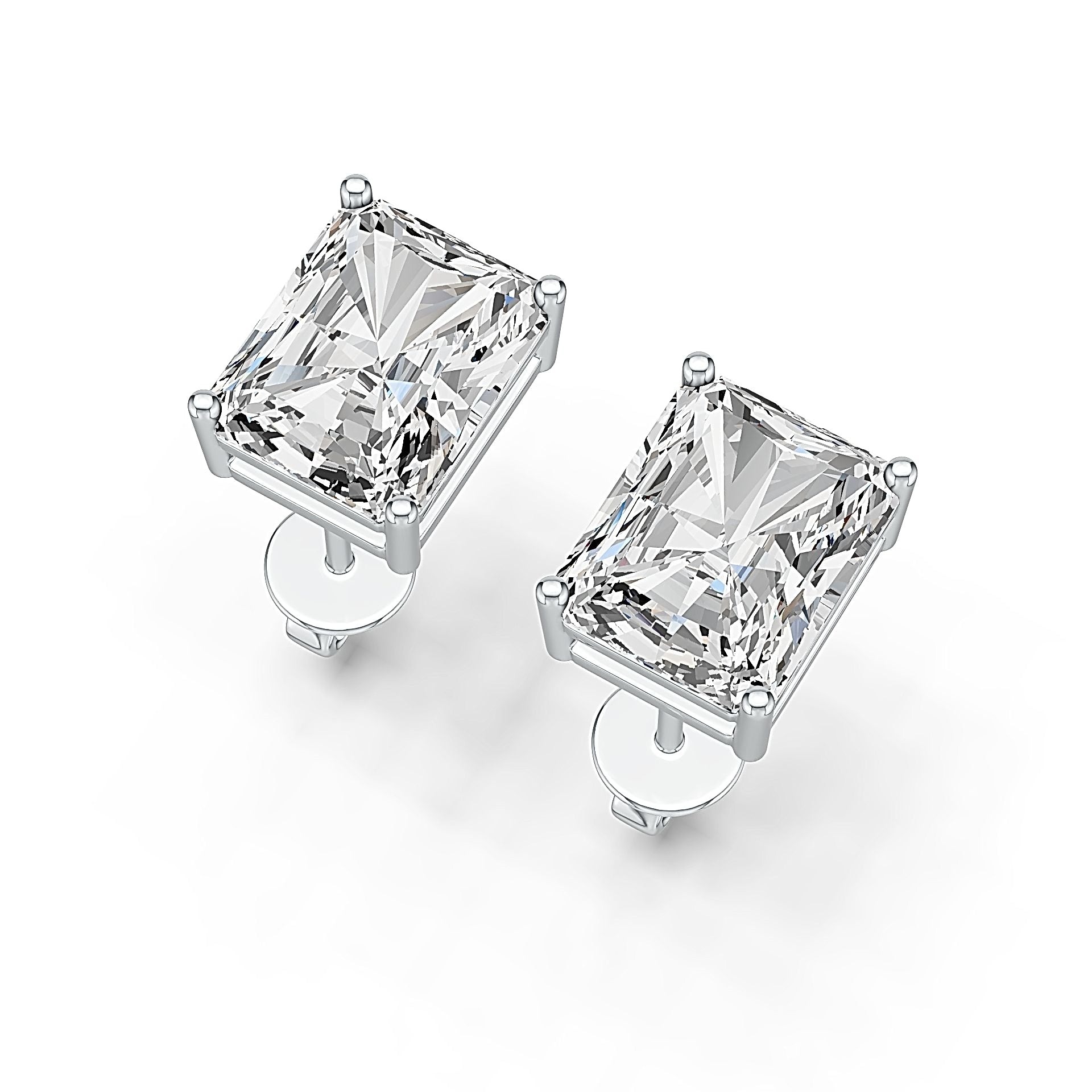 Sterling Silver Semi Mount Earrings Setting Emerald OCT 10X8mm DHJ