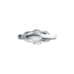 Platinum Semi Mount Ring Setting Round RD 8.5mm PE 6X4mm Diamond Accent DHJ
