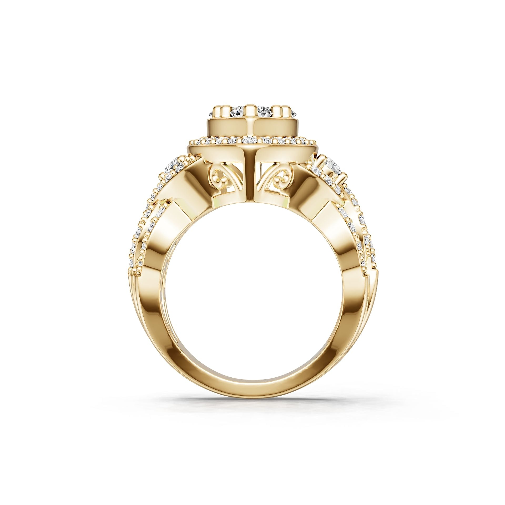 14K Gold Semi Mount Ring Setting Round Ro 6x6mm Syz Jewelry