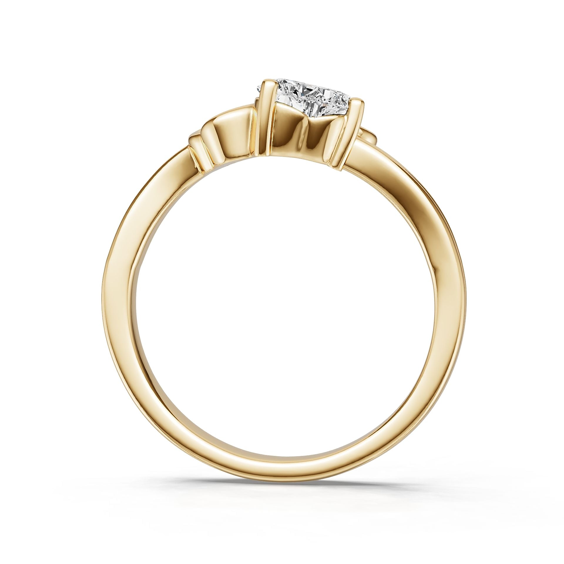 18K Gold Semi Mount Ring Setting Heart He 6x6mm Syz Jewelry