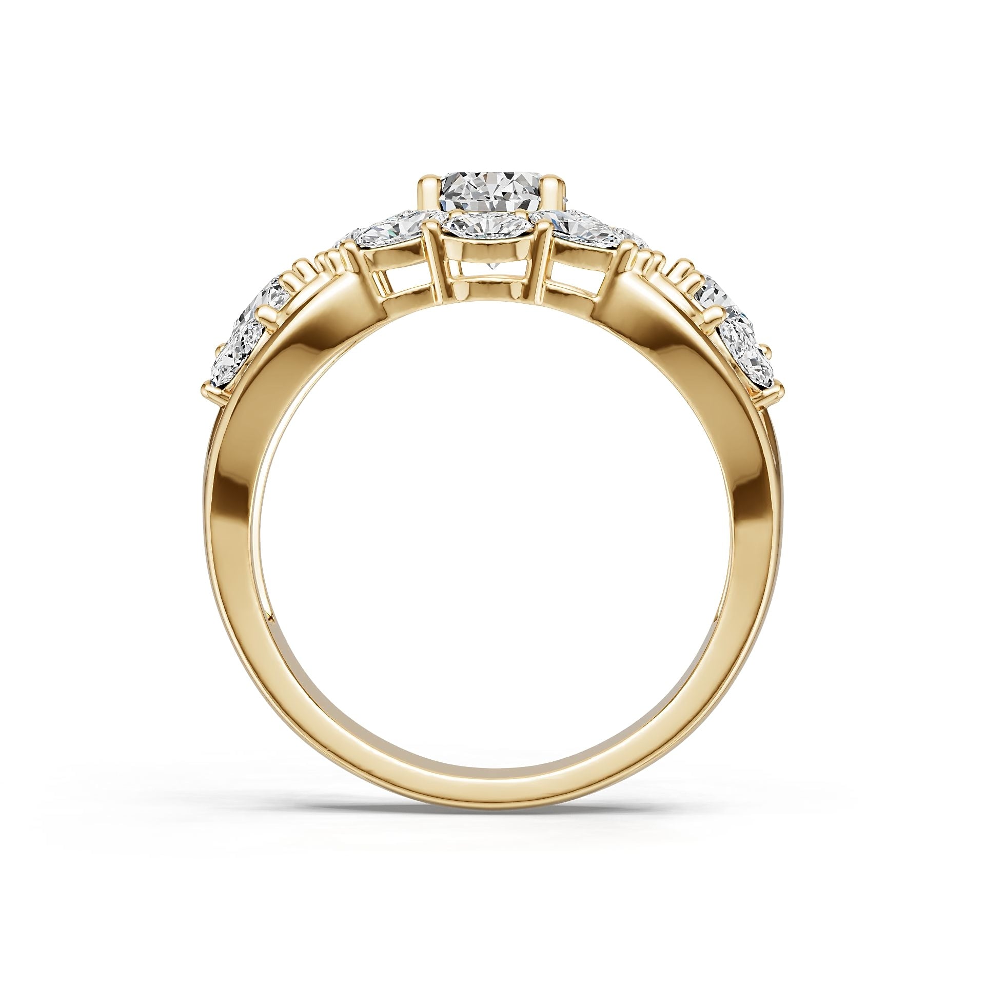 Platinum Semi Mount Ring Setting Round Ro 5x6mm Diamond Accent Syz Jewelry