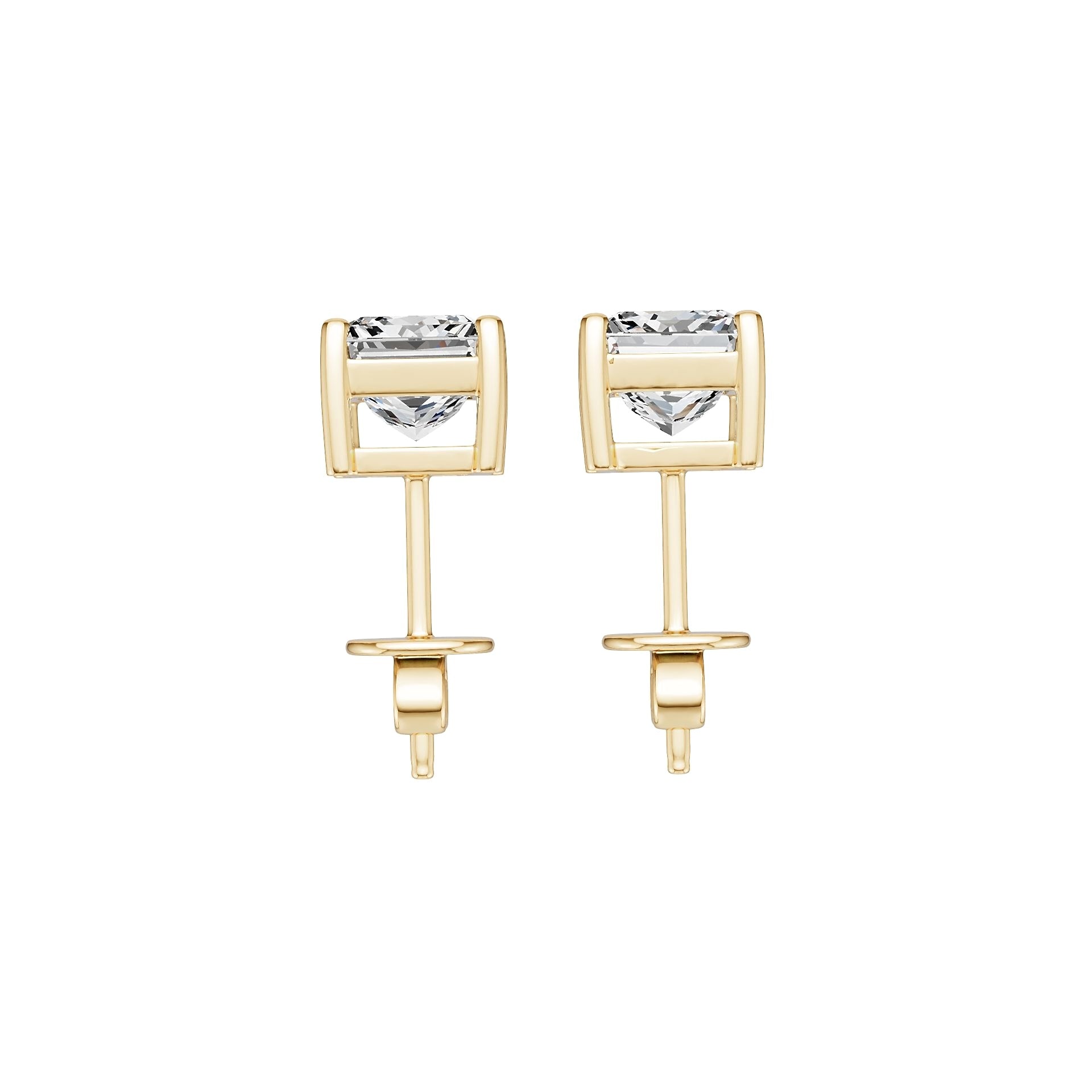 18K Gold Semi Mount Earrings Setting Princess Pr 6x6mm Syz Jewelry