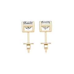18K Gold Semi Mount Earrings Setting Princess Pr 6x6mm Syz Jewelry
