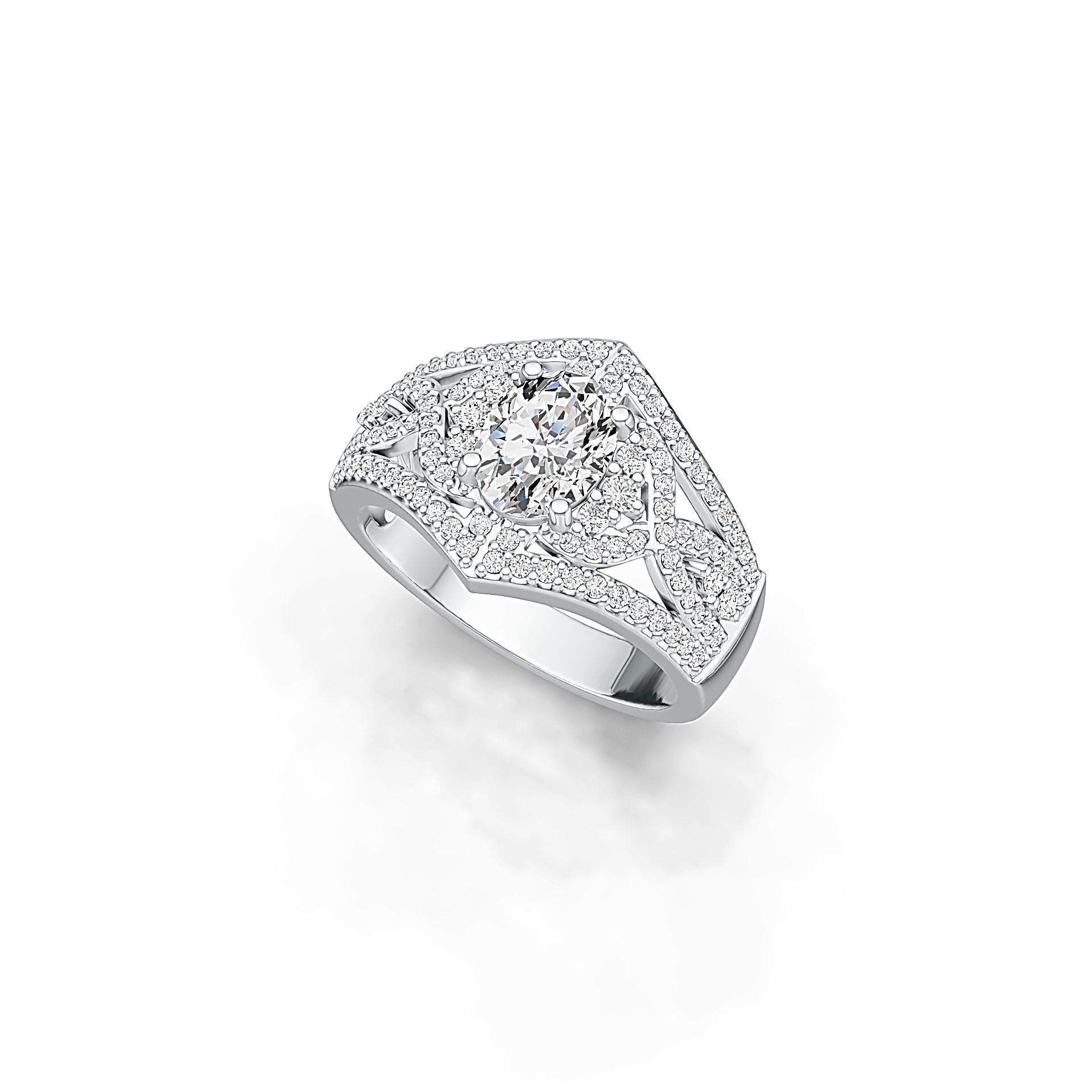 Sterling Silver Semi Mount Ring Setting Oval OV 8X6mm with White Topaz or Moissanite DHJ