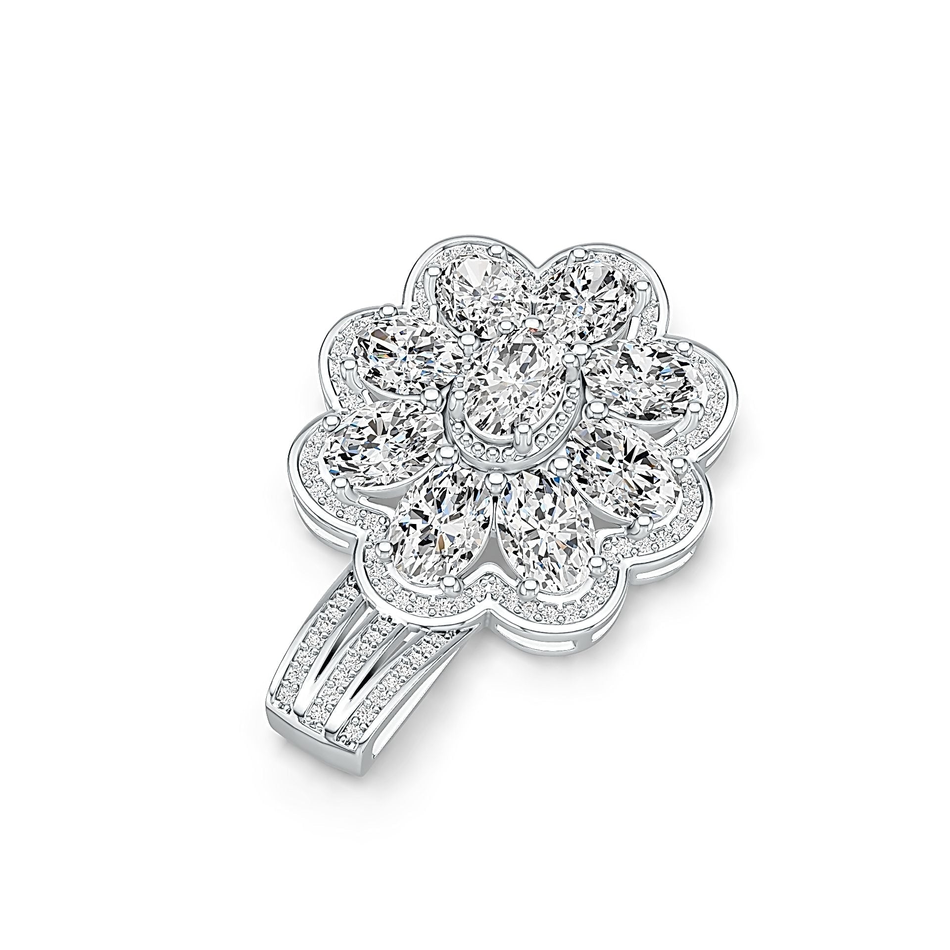 18K Gold Semi Mount Pendant Setting Oval OV 7X5mm Diamond Accent DHJ