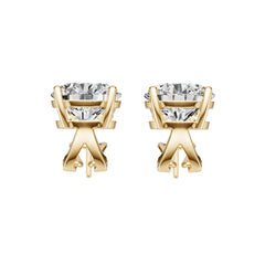 14K Gold Semi Mount Earrings Setting Round Ro 10x10mm Diamond Accent Syz Jewelry