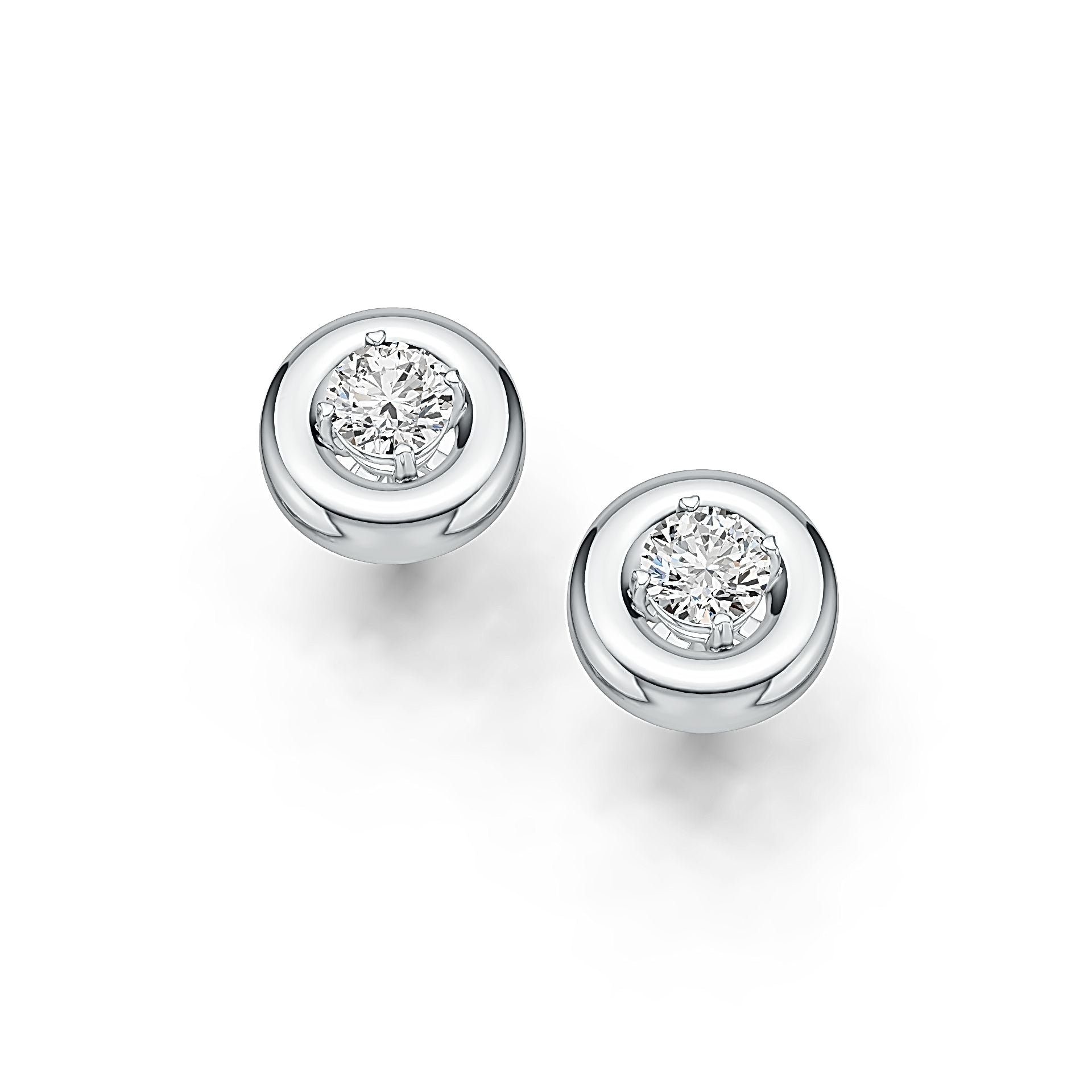 Sterling Silver Semi Mount Earrings Setting Round RD 5x5mm - Syzjewelry