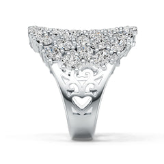 10K Gold Cluster Cocktail Ring with or Moissanite Moissanite Accent DHJ