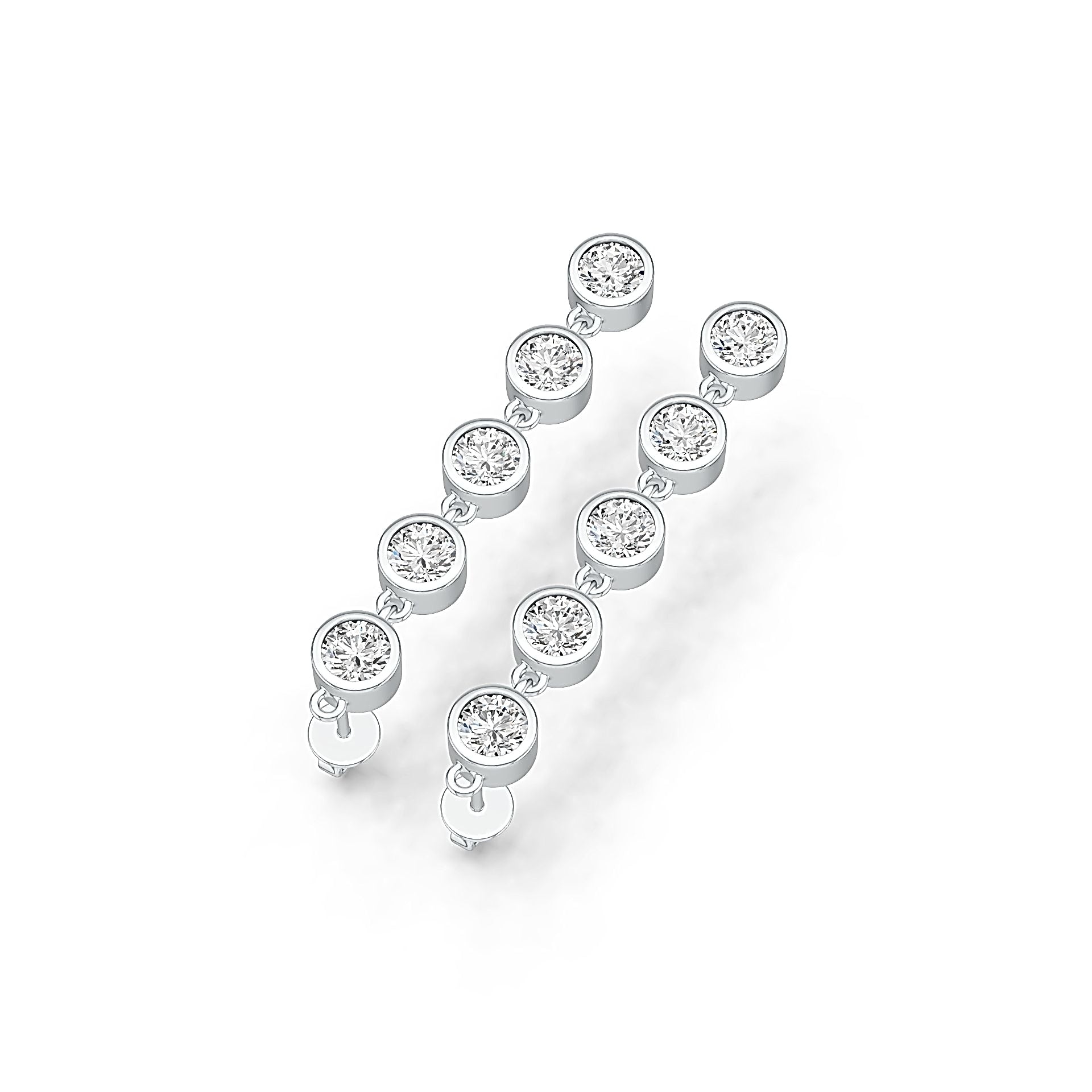 Sterling Silver Semi Mount Earrings Setting Round RD 5x5mm DHJ