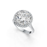 Sterling Silver Semi Mount Ring Setting Round RD 12.5mm Halo DHJ