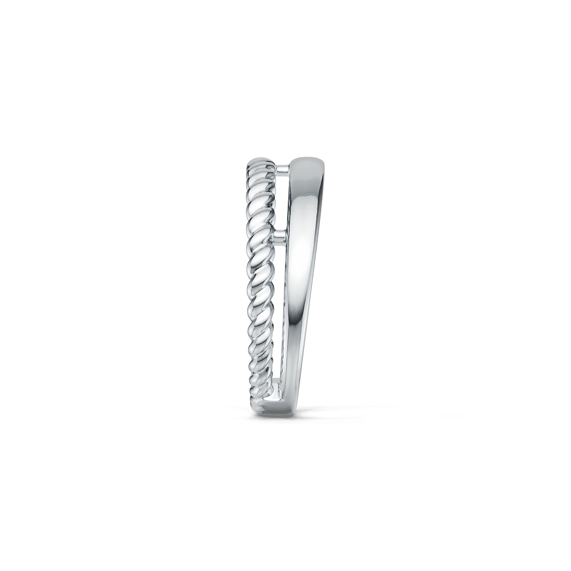 14K Gold Ring Double Band Twisted Rope Theme DHJ