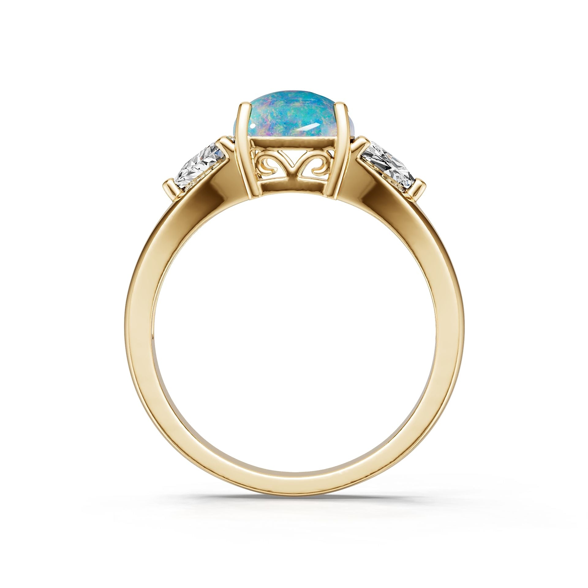 Sterling Silver Semi Mount Ring Setting Cabochon Cushion CU 8X8mm Tri 5x5mm 3 Stone Present Past and Future DHJ