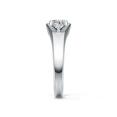Platinum Semi Mount Ring Setting Round RD 6x6mm PE 5X3mm Diamond Accent DHJ
