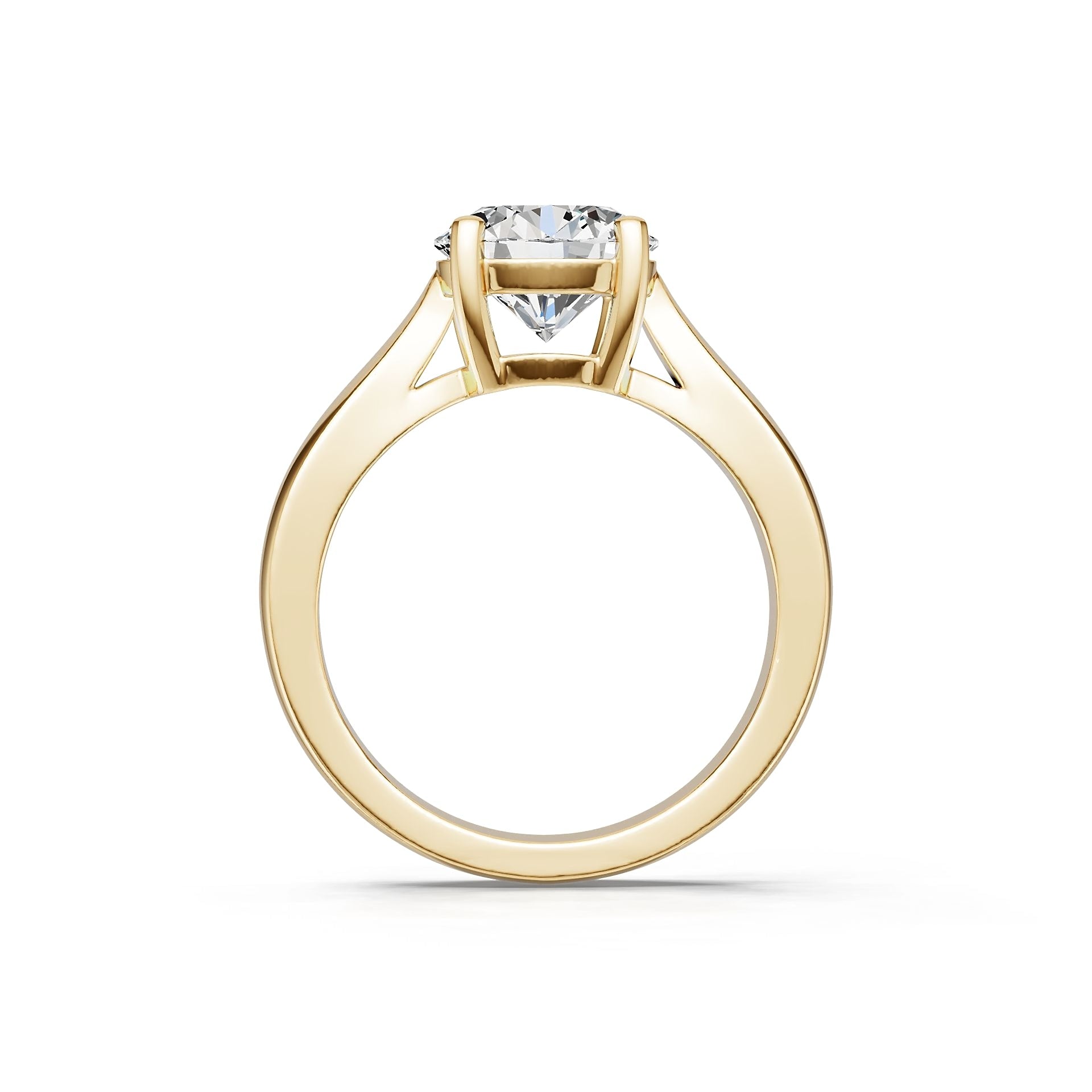 18K Gold Semi Mount Ring Setting Round Ro 6x6mm Syz Jewelry