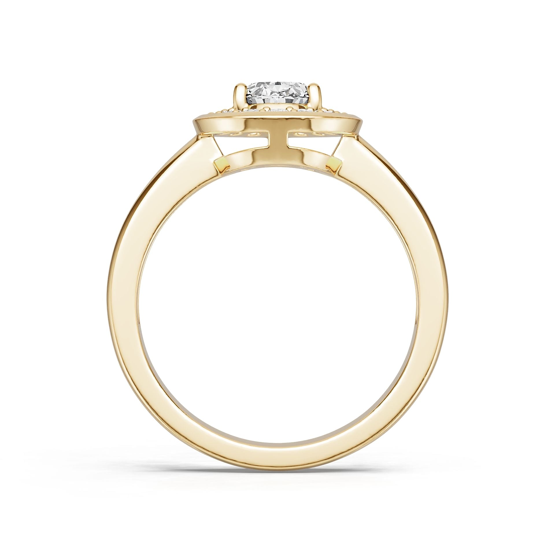 10K Gold Semi Mount Ring Setting Oval Ov 7x5mm Moissanite Accent Syz Jewelry