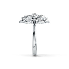14K Gold Semi Mount Ring Setting Pear PE 4X3mm Flower Theme Diamond Accent DHJ
