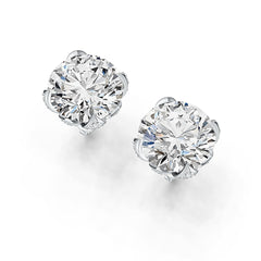 18K Gold Semi Mount Earrings Setting Round RD 15x15mm Hidden Halo Diamond Accent DHJ