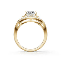 18K Gold Semi Mount Ring Setting Emerald Em 5x7mm Diamond Accent Syz Jewelry