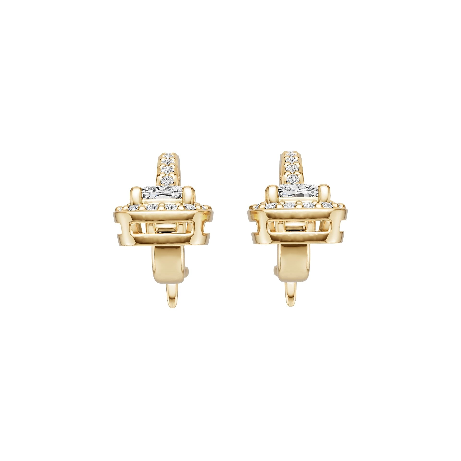 14K Gold Semi Mount Earrings Setting Round Ro 5x4mm Diamond Accent Syz Jewelry