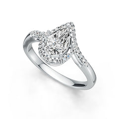 Sterling Silver Semi Mount Ring Setting Pear PE 9.5X6mm Syzjewelry