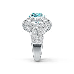 10K Gold Semi Mount Ring Setting Round RD 11x11mm White Topaz Moissanite Accent DHJ