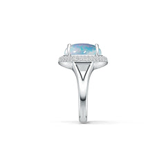18K Gold Semi Mount Ring Setting Round RD 12x12mm Cabochon Diamond Accent DHJ