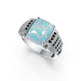 Sterling Silver Semi Mount Ring Setting Cushion CU 12X10mm Cabochon DHJ