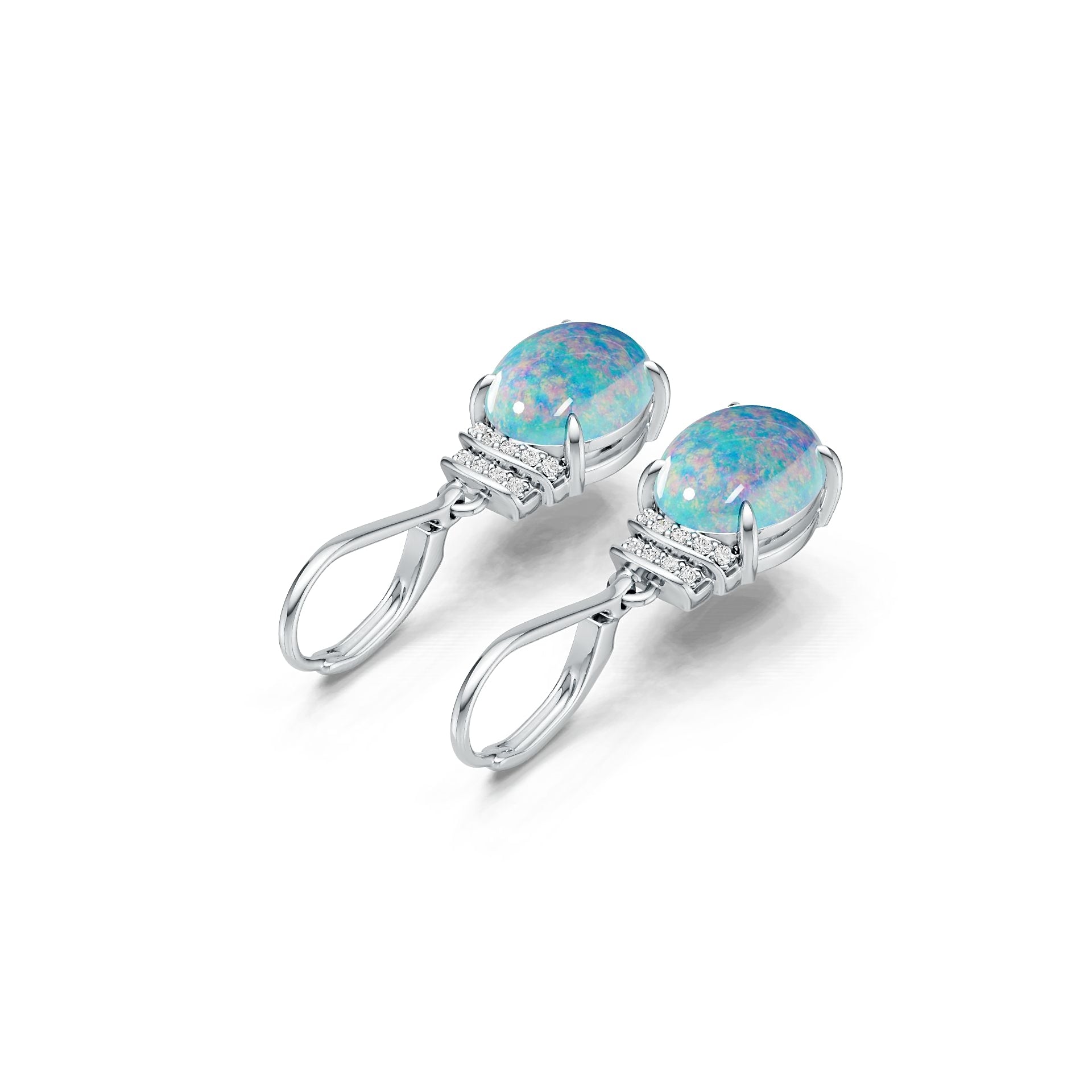 Sterling Silver Semi Mount Earrings Setting Oval OV 10X8mm Cabochon DHJ