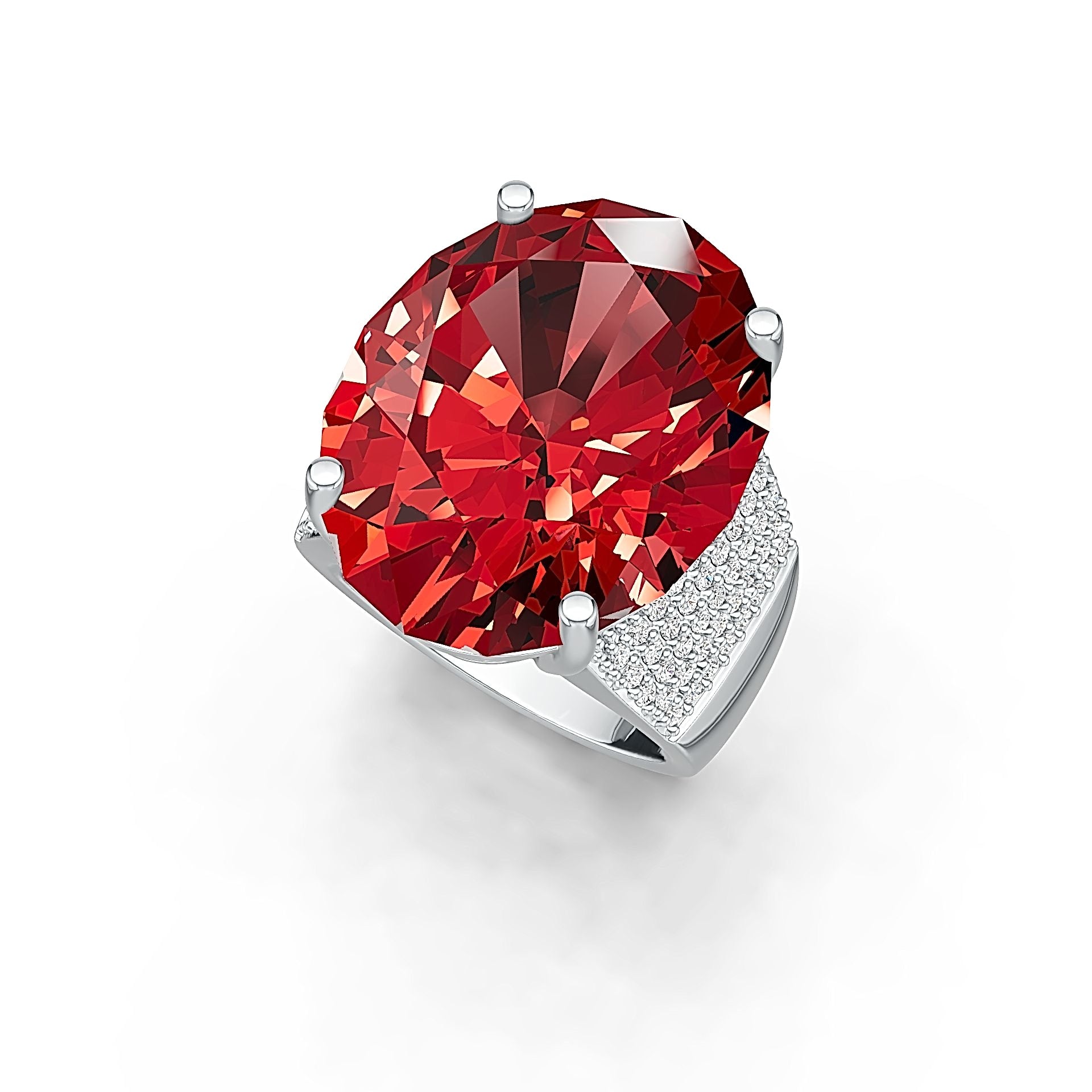 Sterling Silver Semi Mount Ring Setting Oval OV 24X19mm DHJ