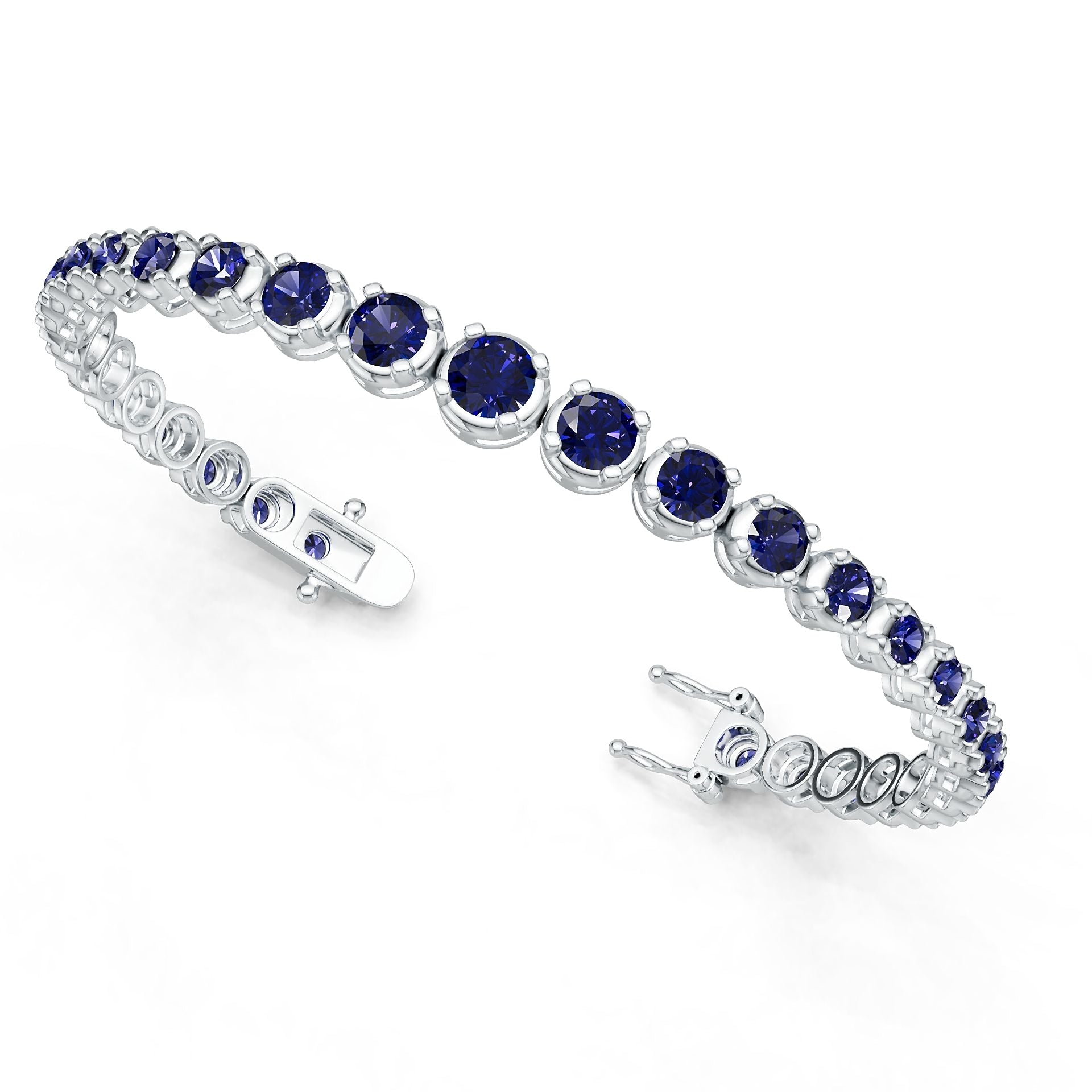 Platinum Semi Mount Bracelet Setting Round Ro 4x4mm Syz Jewelry