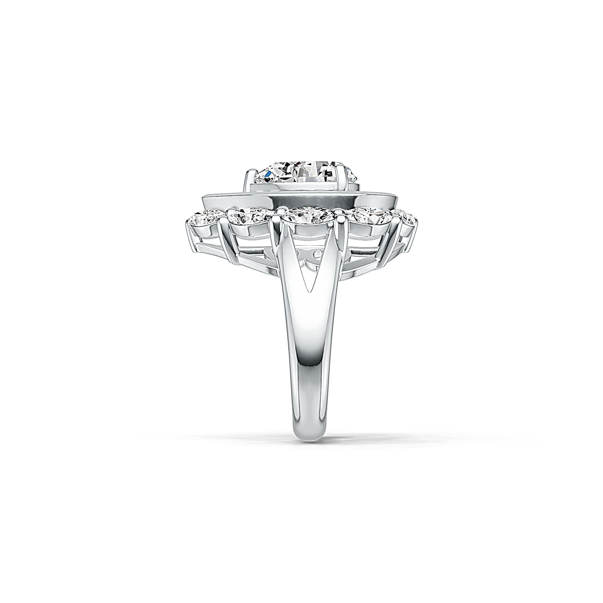Platinum Semi Mount Ring Setting Pear PE 11X9mm DHJ