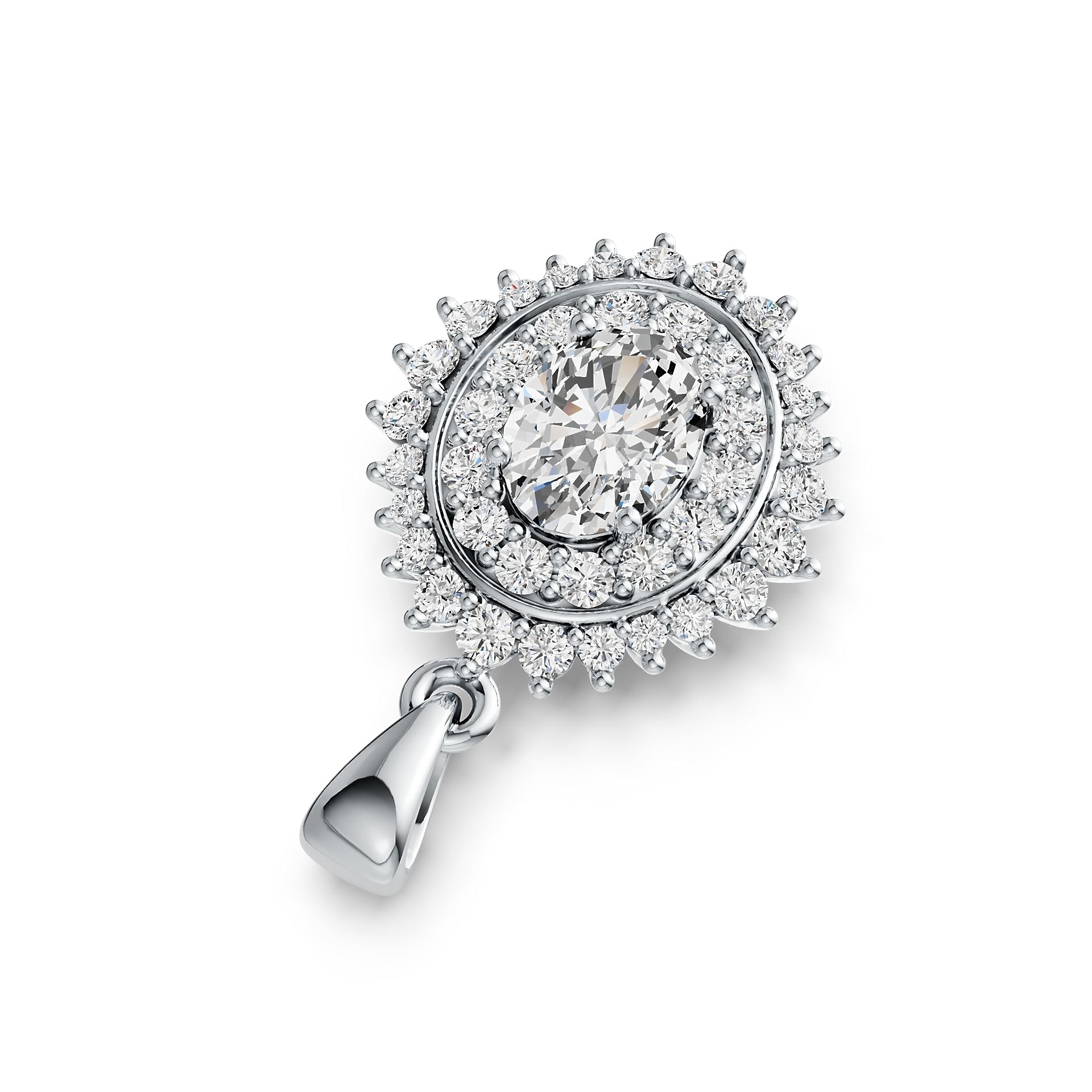 Sterling Silver Semi Mount Pendant Setting Oval OV 8X6mm Halo DHJ