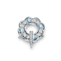 Sterling SilverPendant Setting with White Topaz or Moissanite Flower Theme Syzjewelry
