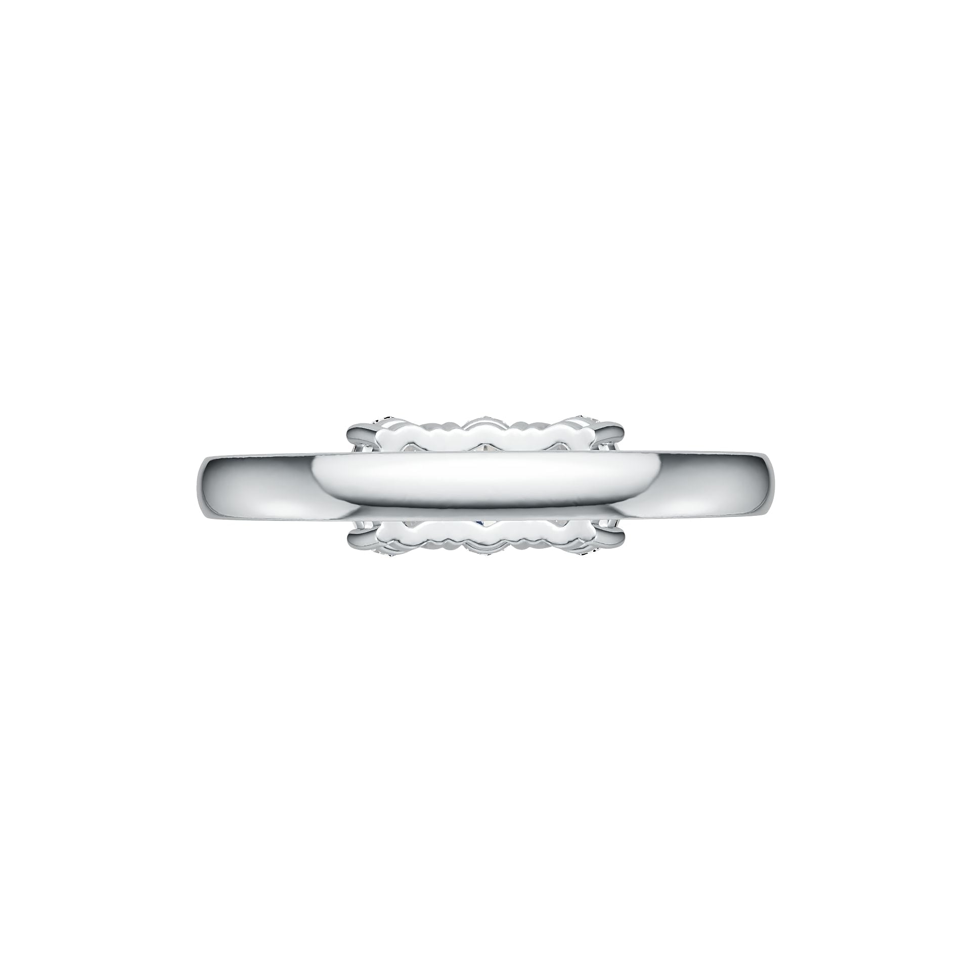 Platinum Semi Mount Ring Setting Oval OV 6X4mm Diamond Accent DHJ