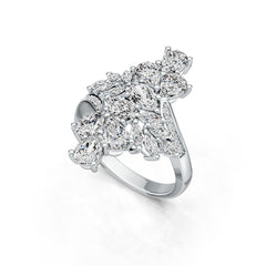 Sterling Silver Semi Mount Ring Setting Pear PE 6X4mm DHJ