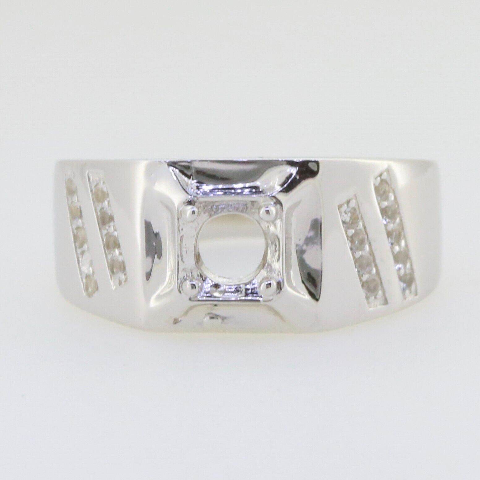 Men's 10K Gold Semi Mount Ring Setting Round RD 5x5mm Ring Moissanite Accent Syzjewelry
