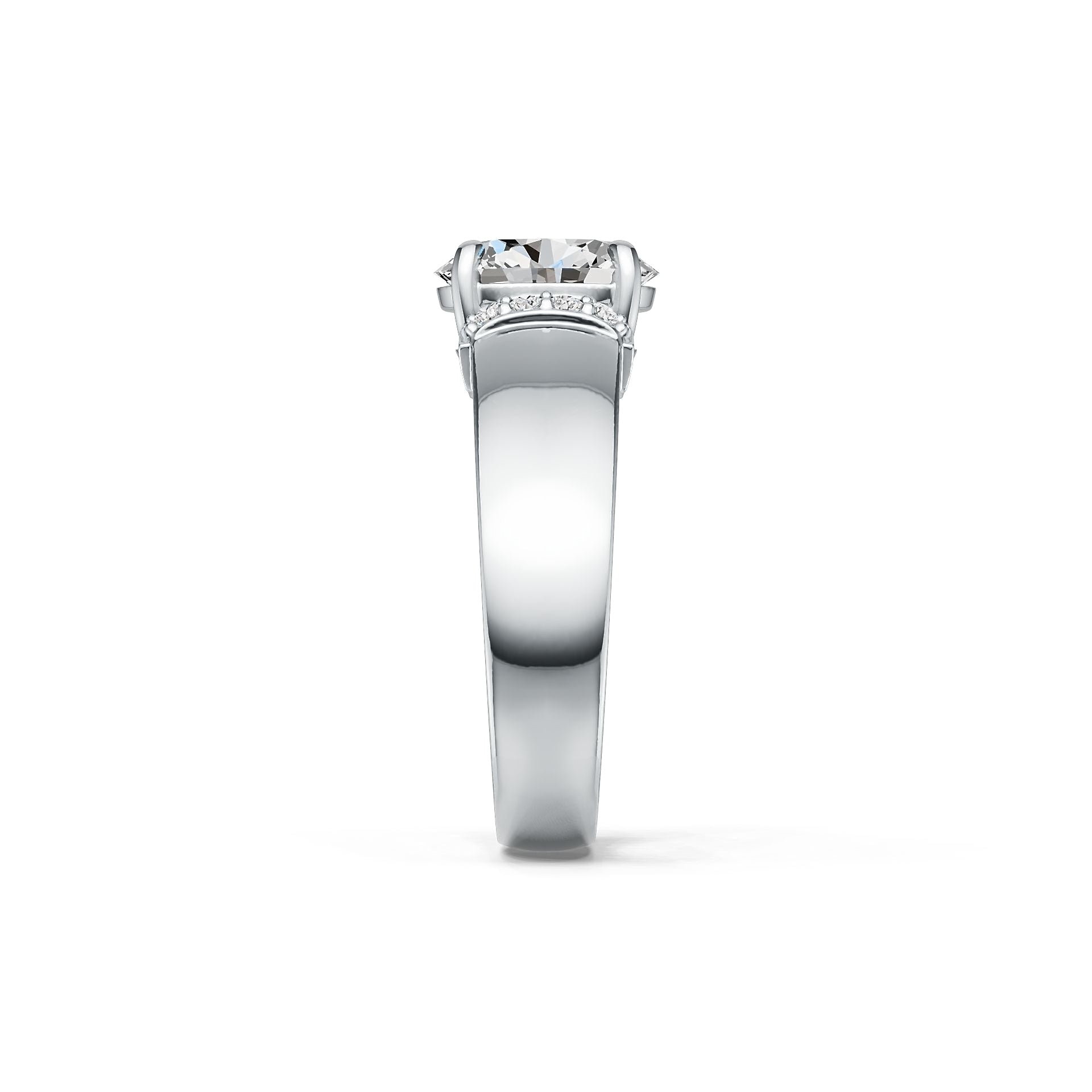 18K Gold Semi Mount Ring Setting Oval OV 9X7mm Diamond Accent DHJ