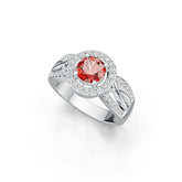 Sterling Silver Semi Mount Ring Setting Round RD 6.5x6.5mm White Topaz DHJ