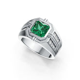 Men's Sterling Silver Semi Mount Ring Setting Square Emearld OCT 8x8mm DHJ